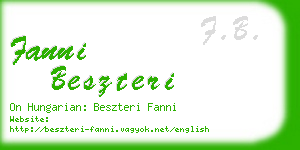 fanni beszteri business card